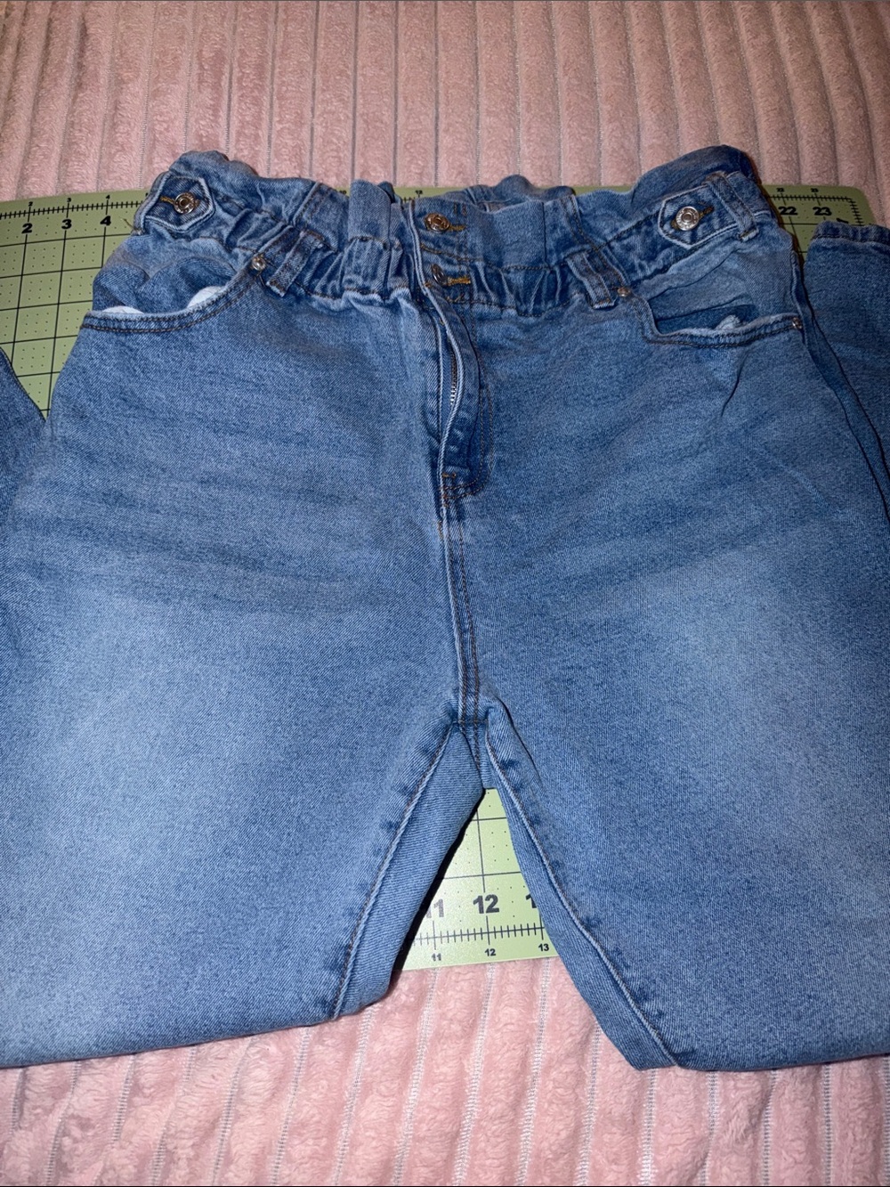Almost Famous Light Blue Paperbag Waist Women's Jeans